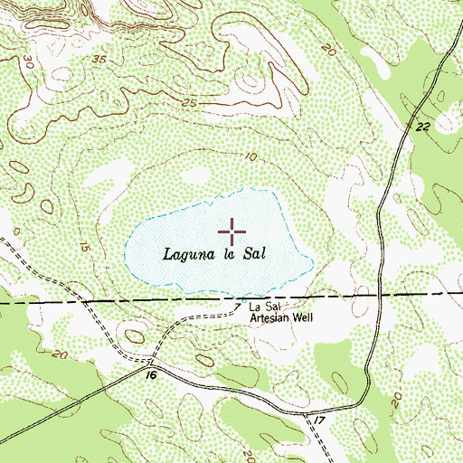 Topographic Map of Laguna la Sal, TX
