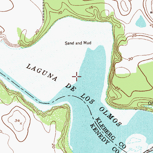 Topographic Map of Laguna De Los Olmos, TX