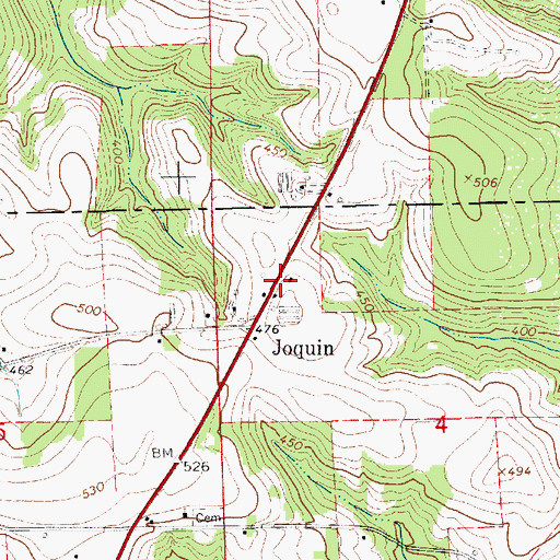 Topographic Map of Mitchell Store (historical), AL