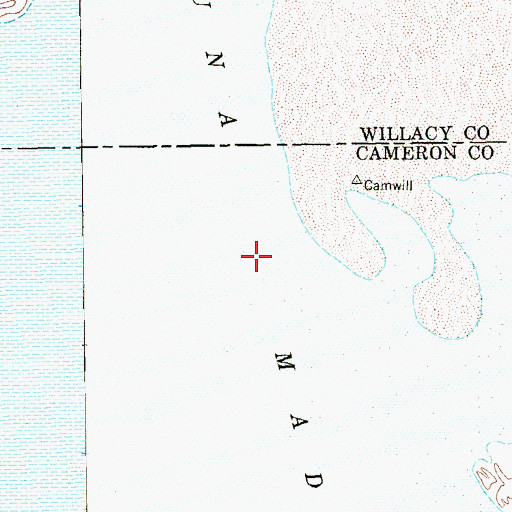 Topographic Map of Laguna Madre, TX