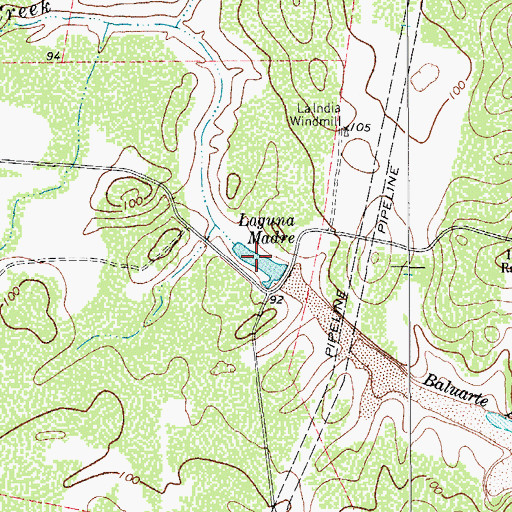 Topographic Map of Laguna Madre, TX