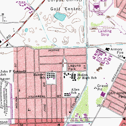 Topographic Map of Laguna Park, TX