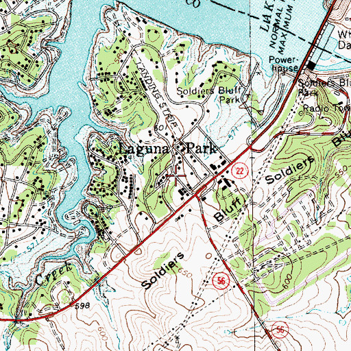 Topographic Map of Laguna Park, TX