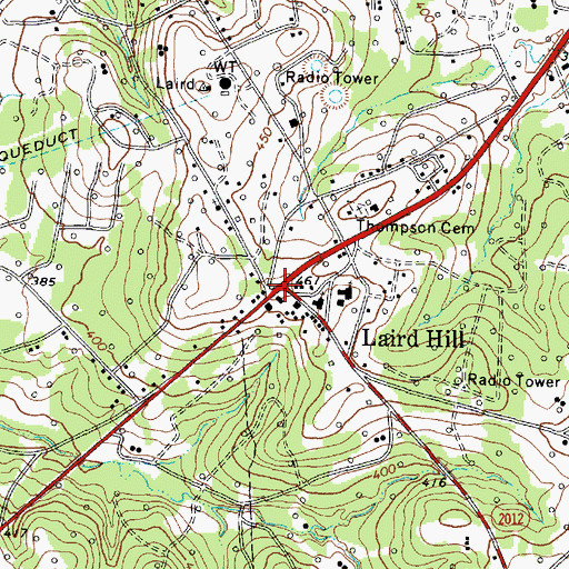 Topographic Map of Laird Hill, TX
