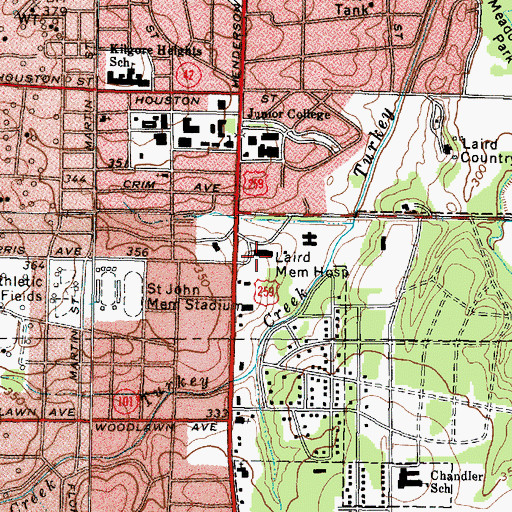 Topographic Map of Allegiance Specialty Hospital, TX