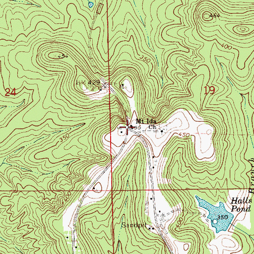 Topographic Map of Mount Ida, AL
