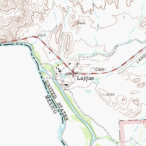 Topographic Map of Lajitas, TX