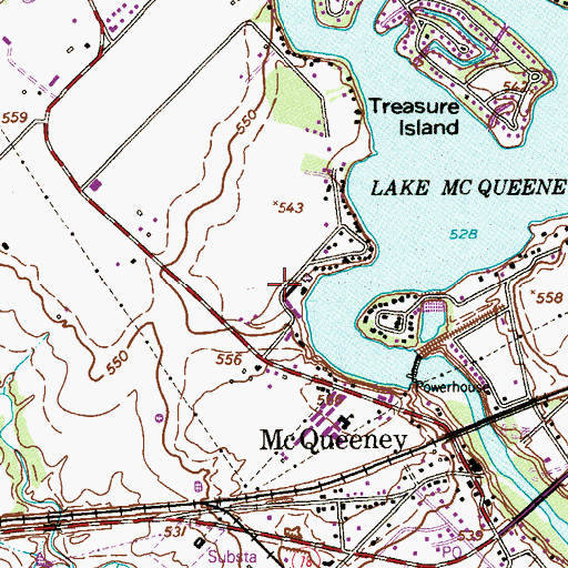Topographic Map of Lake Breeze Ski Lodge, TX
