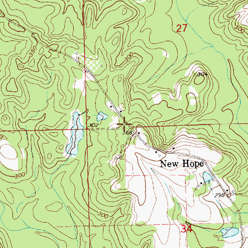 Topographic Map of New Hope Church (historical), AL
