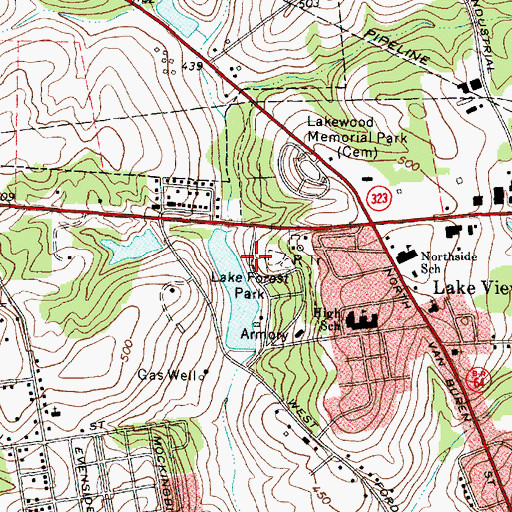Topographic Map of Lake Forest Park, TX