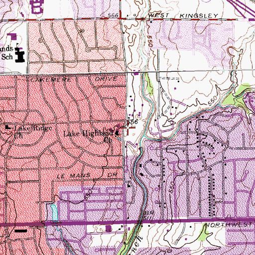 Topographic Map of Lake Highland Church, TX