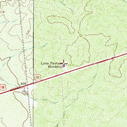 Topographic Map of Lake Pasture Windmill, TX