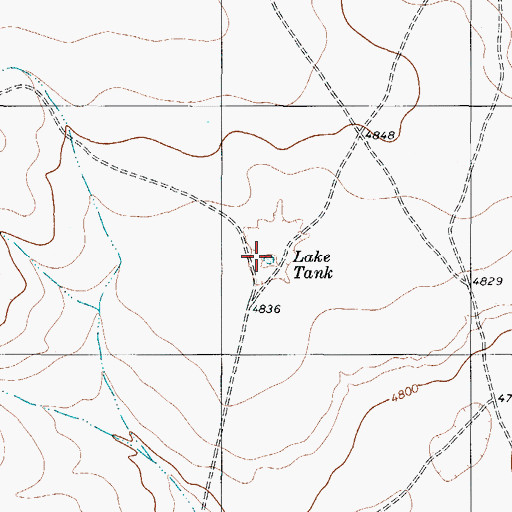Topographic Map of Lake Tank, TX