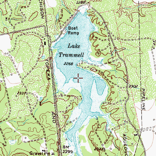 Topographic Map of Lake Trammell, TX