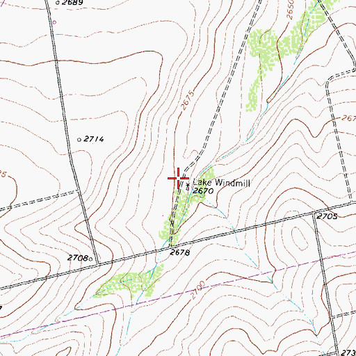 Topographic Map of Lake Windmill, TX