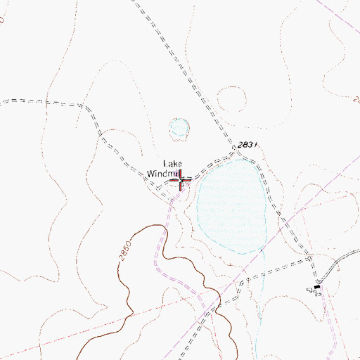 Topographic Map of Lake Windmill, TX