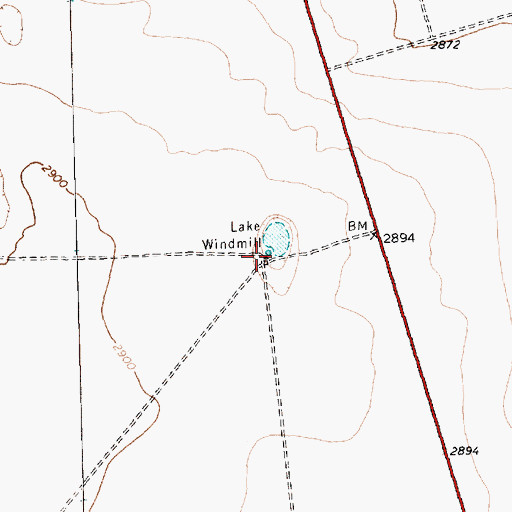 Topographic Map of Lake Windmill, TX