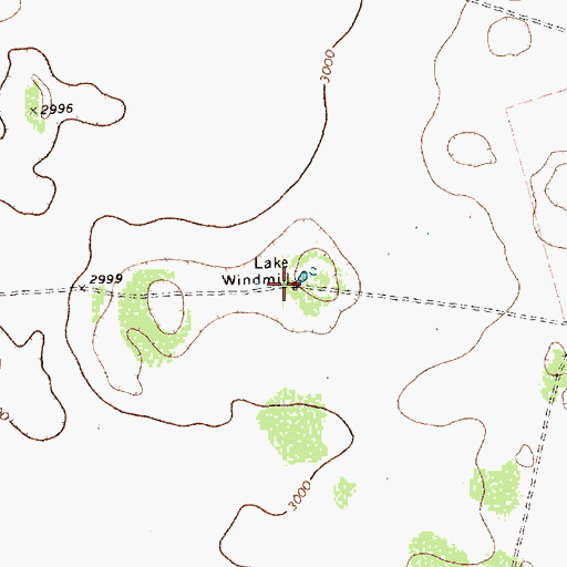 Topographic Map of Lake Windmill, TX