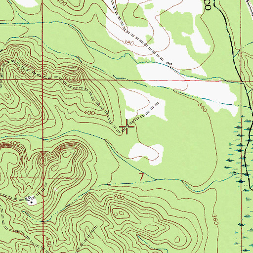 Topographic Map of Olusty Creek (historical), AL