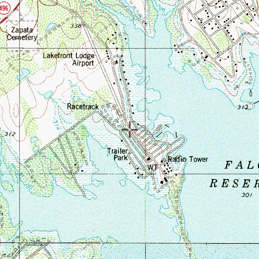 Topographic Map of Lakefront Lodge, TX