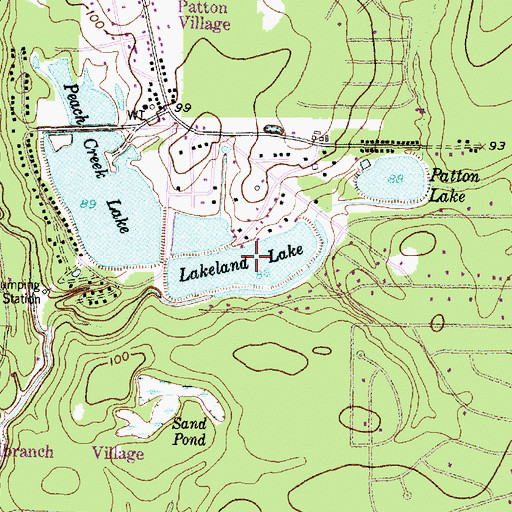 Topographic Map of Lakeland Lake, TX