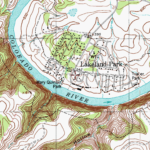 Topographic Map of Lakeland Park, TX