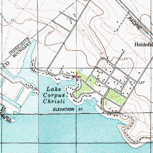Topographic Map of Lakeshore Gardens, TX