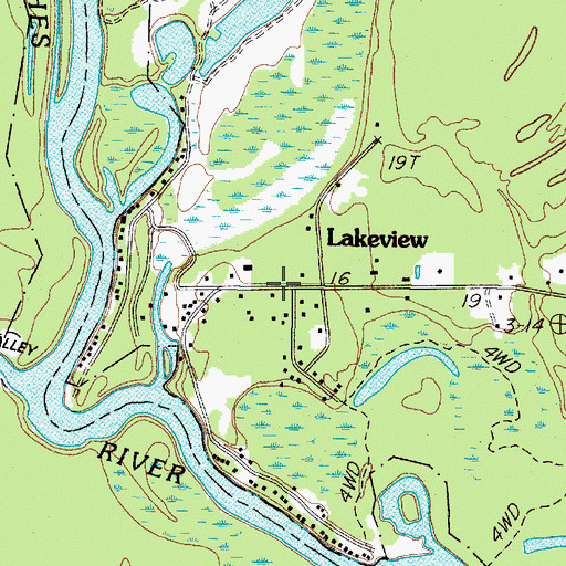 Topographic Map of Lakeview, TX