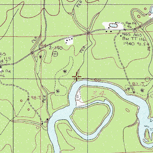 Topographic Map of Maye Creek, AL