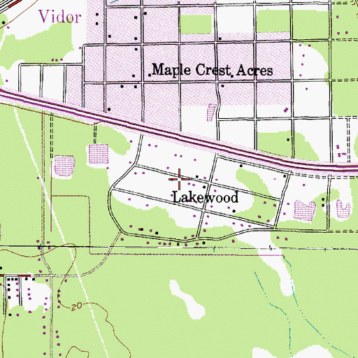 Topographic Map of Lakewood, TX