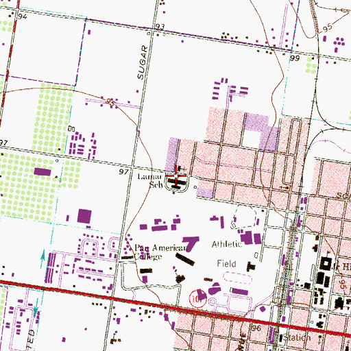 Topographic Map of University of Texas - Pan American, TX