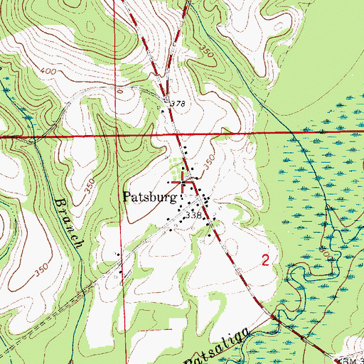 Topographic Map of Patsburg Church, AL