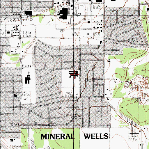 Topographic Map of Lamar School, TX