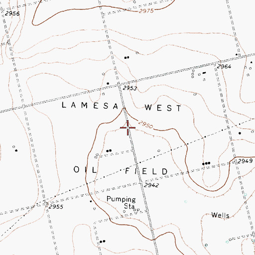 Topographic Map of Lamesa West Oil Field, TX