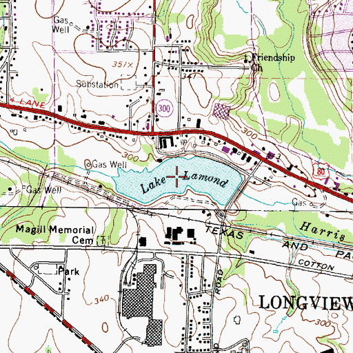 Topographic Map of Lake Lamond, TX