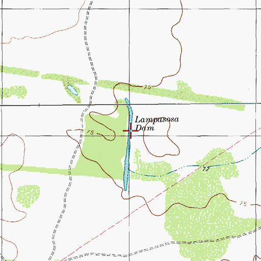Topographic Map of Lampasosa Dam, TX