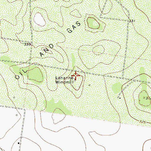 Topographic Map of Lanarine Windmill, TX