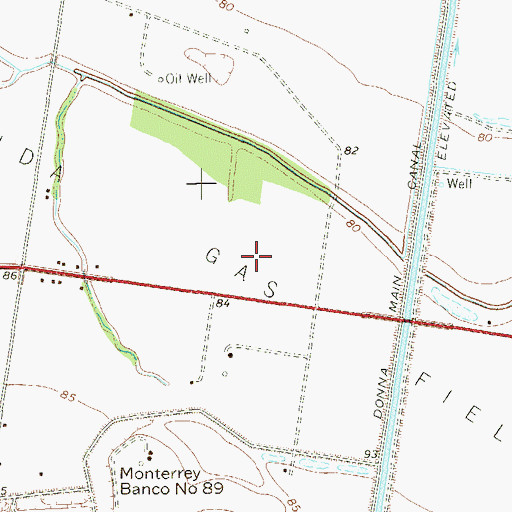 Topographic Map of Landa Gas Field, TX