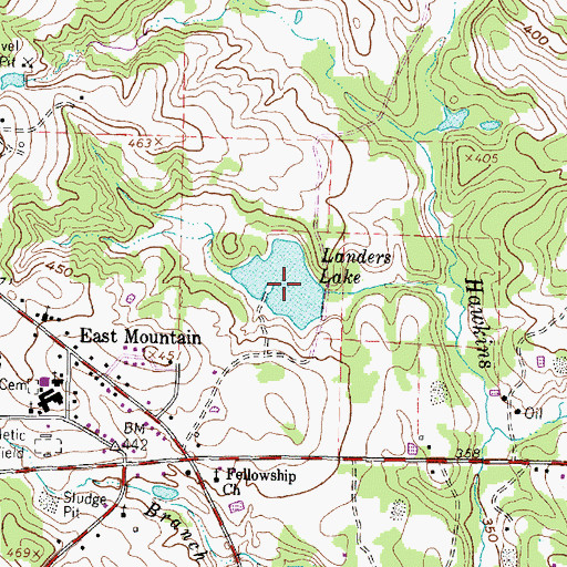 Topographic Map of Landers Lake, TX