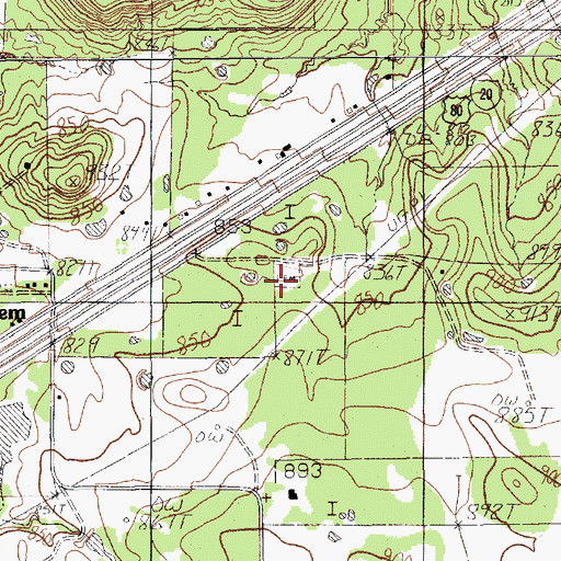 Topographic Map of Landreth Cemetery, TX