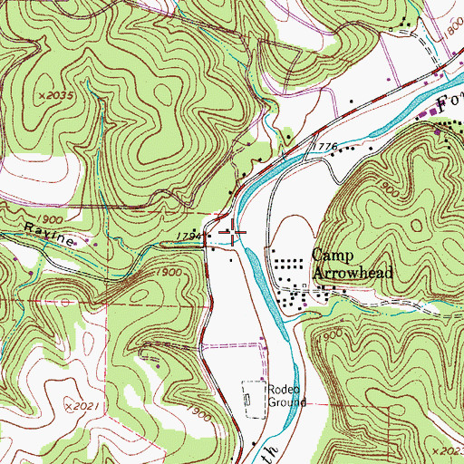 Topographic Map of Lange Ravine, TX