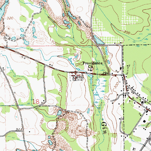 Topographic Map of Providence Cemetery, AL