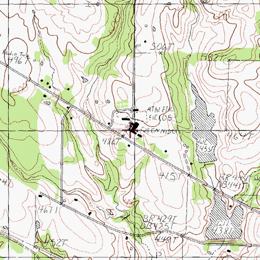 Topographic Map of La Poynor School, TX