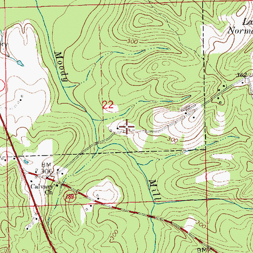 Topographic Map of Rainer School (historical), AL