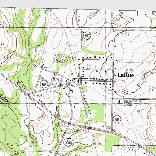 Topographic Map of LaRue, TX