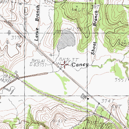 Topographic Map of Larue Branch, TX