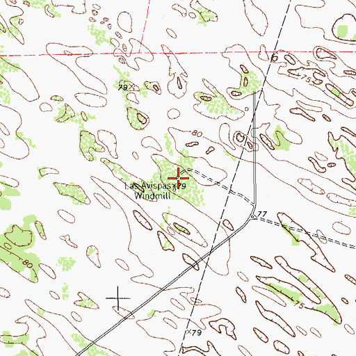 Topographic Map of Las Avispas Windmill, TX