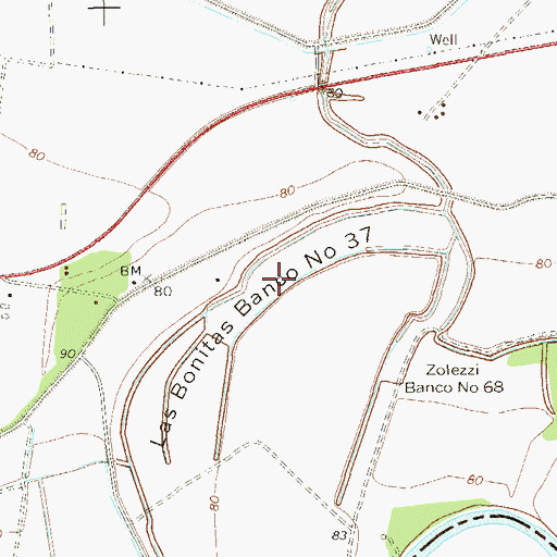 Topographic Map of La Bonitas Banco Number 37, TX