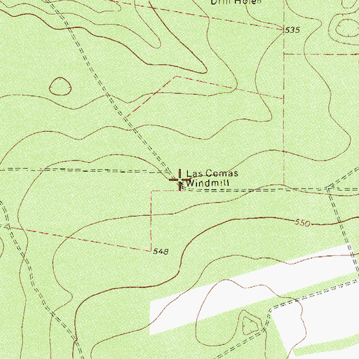 Topographic Map of Las Comas Windmill, TX