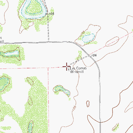 Topographic Map of Las Comas Windmill, TX